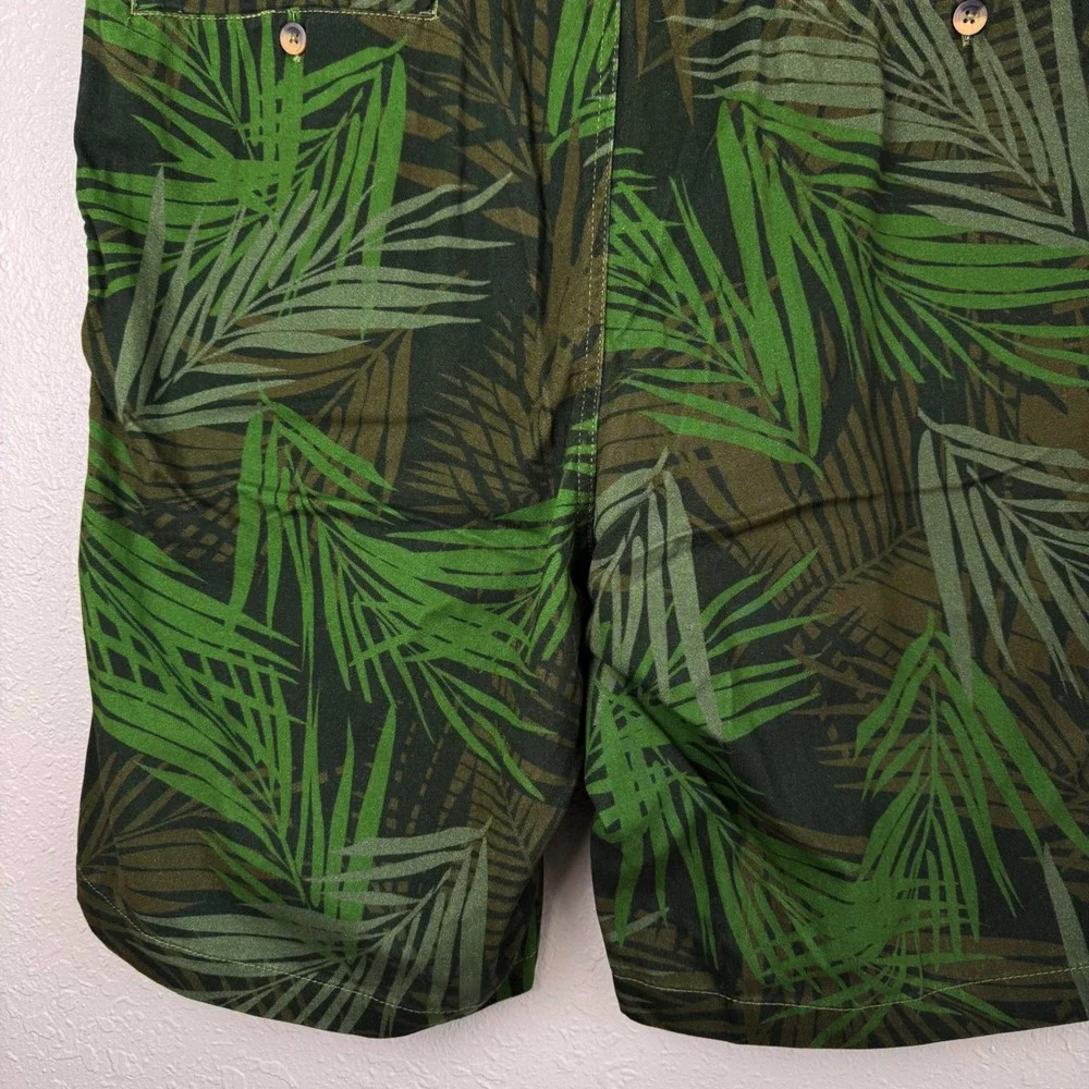 NEW King Size Big Tropical Palm Leaf Print Chino Shorts Green 44